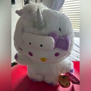 Hello Kitty Unicorn Plush with Pink and Silver Details